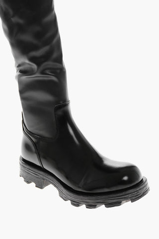 가죽 부츠 D-HAMMER 5cm 청키 솔