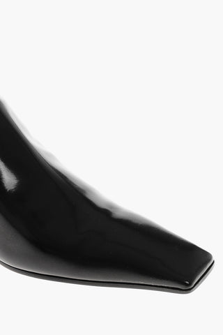 Brushed Leather MARFA Booties With Square-Toe