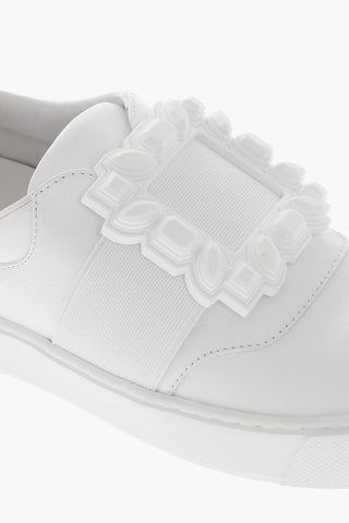 Leather Slip On VERY VIVIER Sneakers with Maxi Buckle
