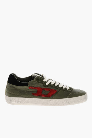 Leather Low Sneakers S-LEROJI in Solid Color