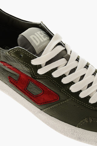 Leather Low Sneakers S-LEROJI in Solid Color