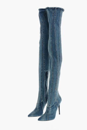 Stiefel D-YUCCA aus Denim mit 11,5 cm spitzer Spitze
