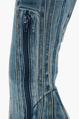 Stivali D-YUCCA in Denim con Punta Point 11,5cm