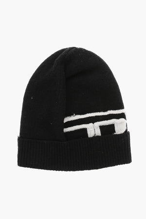 Beanie K-PEEL aus Wolle mit kontrastierendem Monogramm