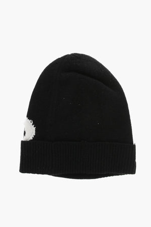 Beanie K-PEEL aus Wolle mit kontrastierendem Monogramm