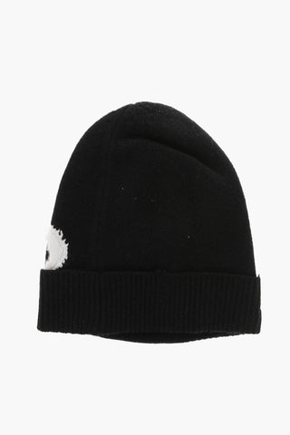Beanie K-PEEL aus Wolle mit kontrastierendem Monogramm