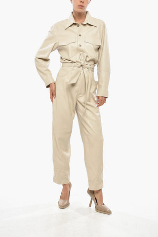 Jumpsuit ASHTON Aus Veganem Leder Mit Gürtel