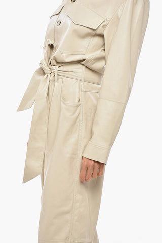 Jumpsuit ASHTON Aus Veganem Leder Mit Gürtel