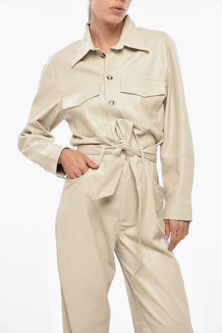 Vegan Leather Jumpsuit ASHTON with Belt