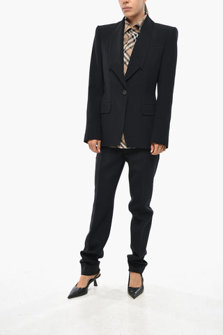 Dropped Lapel Slim Fit Blazer with Flap Pockets