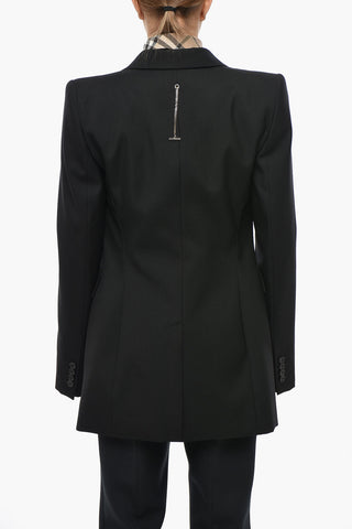 Oversized Wool Blazer with Padded Shoulders