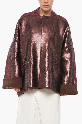 All-Over Sequined Wool Coat