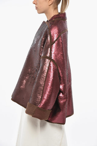 All-Over Sequined Wool Coat
