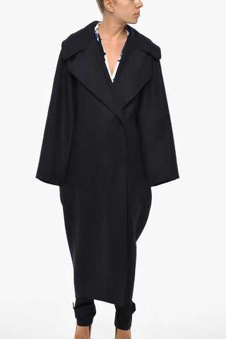 Cashmere Double-Breasted Coat with Oversized Design