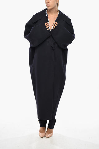 Cashmere Double-Breasted Coat with Oversized Design