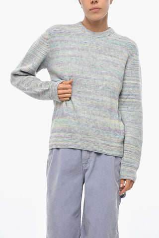Mehrfarbiger Rundhals-Pullover