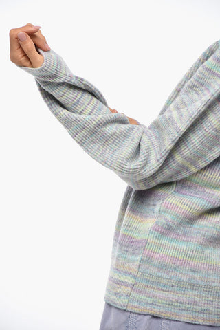 Mehrfarbiger Rundhals-Pullover
