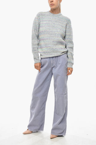 Mehrfarbiger Rundhals-Pullover