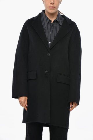 Unlined Wool Coat with Flap Pockets