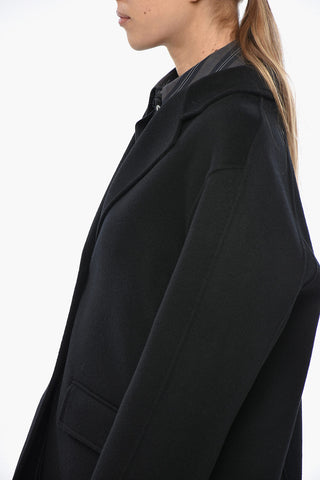 Unlined Wool Coat with Flap Pockets