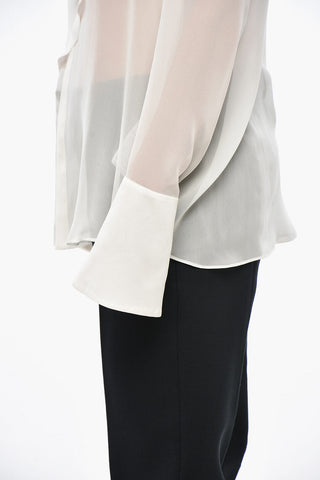 Blusa Tie Neck GEORGETTE in Chiffon di Seta