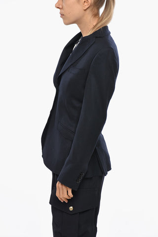 Halbgefütterter Blazer aus Wolle mit rohen Kanten