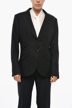 Wool Half-Lined Blazer with Raw-Edge Trims