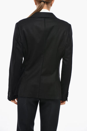 Wool Half-Lined Blazer with Raw-Edge Trims