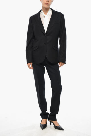 Wool Half-Lined Blazer with Raw-Edge Trims