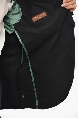 Wool Half-Lined Blazer with Raw-Edge Trims