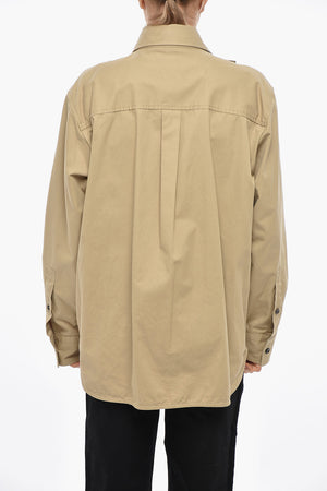 Baumwollbluse mit asymmetrischer Knopfleiste