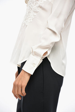 Camicia Tuxedo in Seta con Ricamo