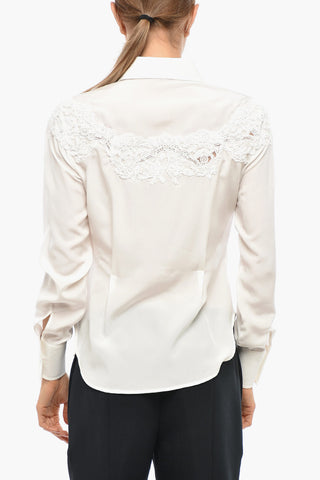 Camicia Tuxedo in Seta con Ricamo