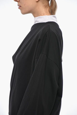 Jersey Top HENIES with Poplin Details