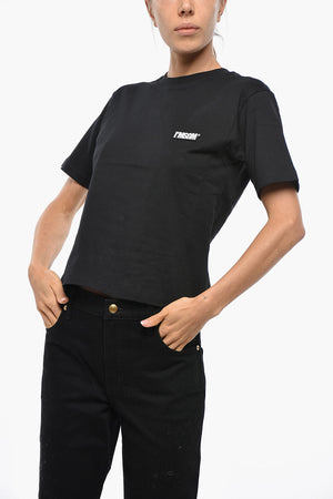Cotton Crewneck T-Shirt with Logo Patch