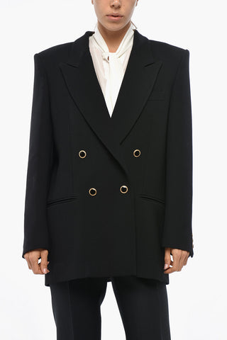 Blazer Doppiopetto Oversized Fit in Lana Vergine