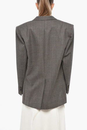Oversized Blazer Mit Hahnentritt Und Gepolsterten Schultern