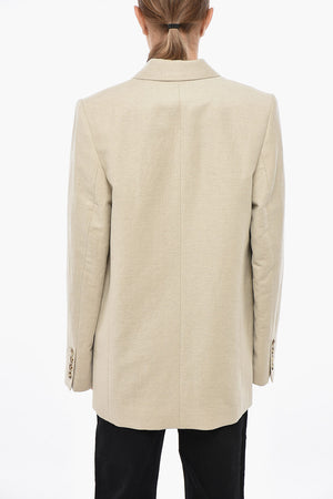 Blazer aus Leinenmischung mit Paspeltaschen