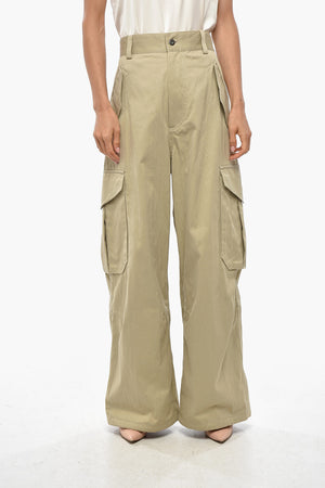 Cotton-Blend Cargo Pants with Drawstring Hem