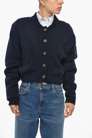 Lined Cotton Blend Cardigan