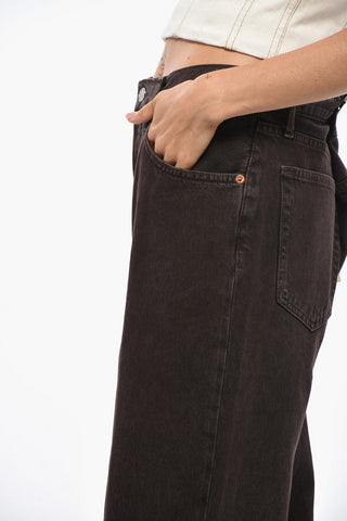 Five-Pocket Crop Loose-Fit Trousers