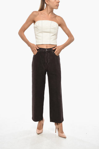 Five-Pocket Crop Loose-Fit Trousers