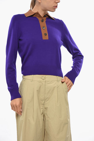 Moahir Sweater with Contrasting Polo Neck
