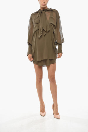 Chemisier Tie Neck ANDREA in Chiffon di Seta