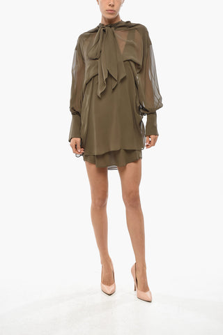 Silk Chiffon Tie Neck Chemisier ANDREA