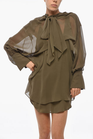 Silk Chiffon Tie Neck Chemisier ANDREA