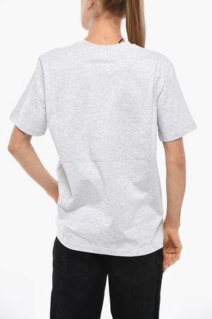 Cotton Crewneck T-Shirt with Embroidered Logo