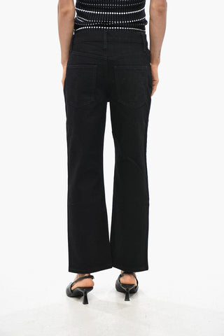 Jeans mit dunkler Waschung und 20 cm Knopf mit Gold-Effekt