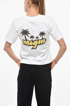 면 라운드넥 티셔츠 프린트 로고