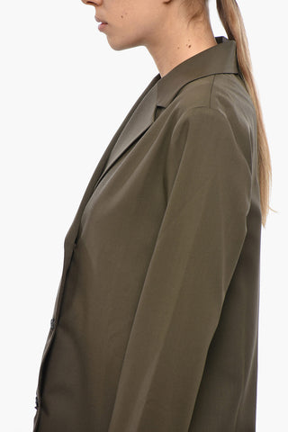 Unlined Double-Breasted Blazer Without Pockets